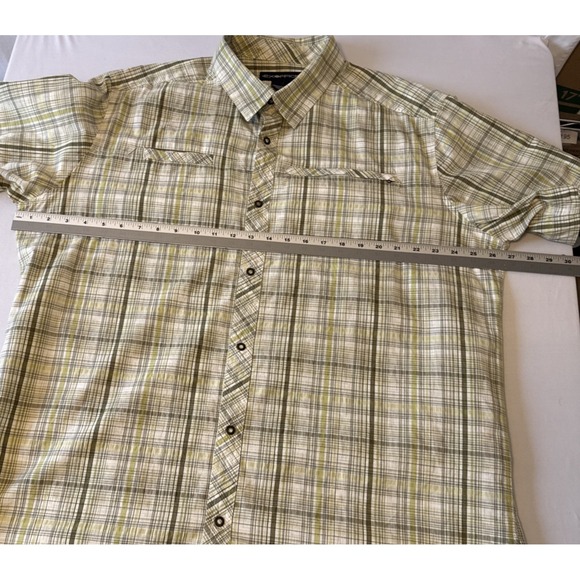 Exofficio Short Sleeve Zip Pocket Plaid Snap Button Shirt Men's  XXL Outdoor - Picture 8 of 10